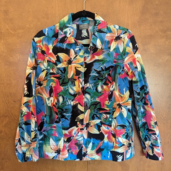 Chico's Tropical Floral Print Jacket - Picture 2 of 4